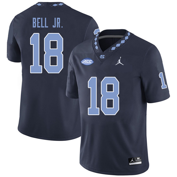 Jordan Brand Men #18 Corey Bell Jr. North Carolina Tar Heels College Football Jerseys Sale-Navy